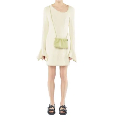Nanushka Elva Cotton-blend Tweed Mini Dress In Ecru