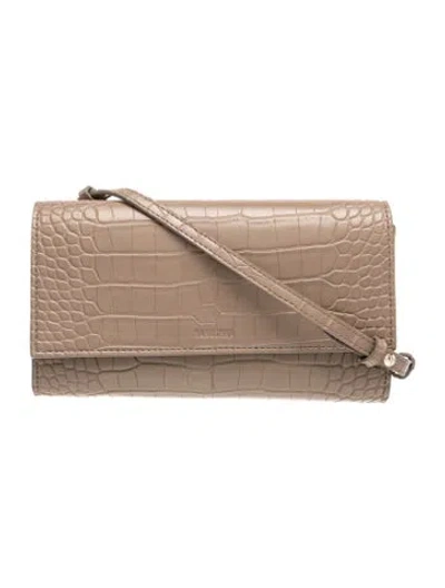 Pre-owned Nanushka Embossed Leather Crossbody Bag In Neutral