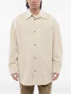 Nanushka Solid Color Marlas Overshirt With Embroideries In Neutral