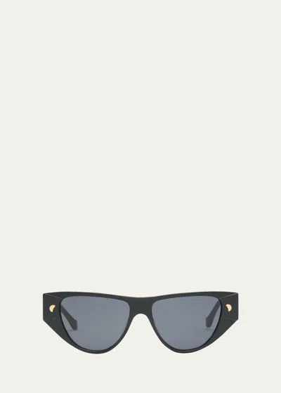 Nanushka Emme Acetate Cat-eye Sunglasses In Black