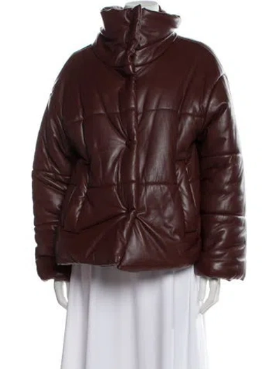 Pre-owned Nanushka Faux Fur Coat In Brown