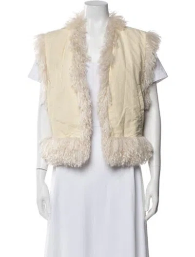 Pre-owned Nanushka Faux Fur Vest In Neutral