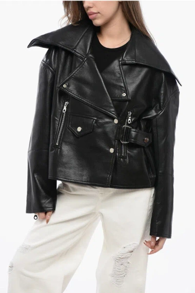 Nanushka Faux Leather Ado Biker Jacket In Black
