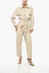 Nanushka Faux Leather Ashton Jumpsuit With Belt In Neutral