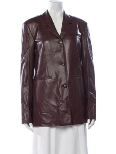 Pre-owned Nanushka Faux Leather Blazer In Brown