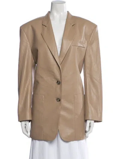 Pre-owned Nanushka Faux Leather Blazer In Neutrals