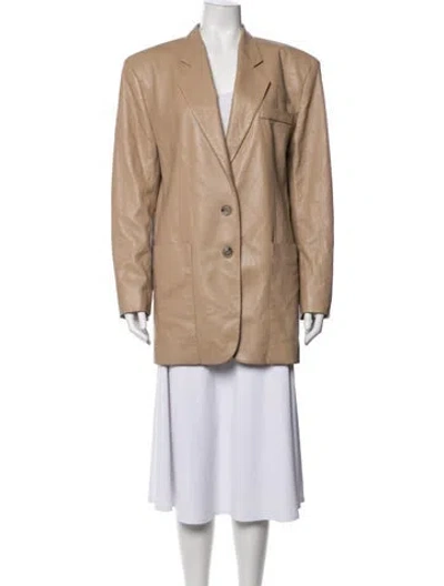 Pre-owned Nanushka Faux Leather Blazer In Neutrals