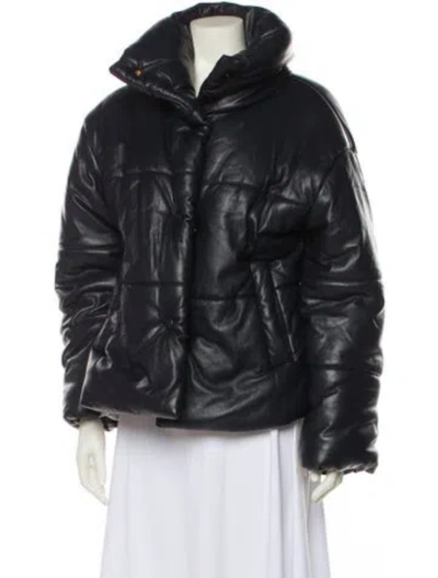 Pre-owned Nanushka Faux Leather Coat In Black