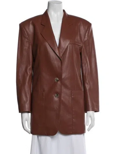Pre-owned Nanushka Faux Leather Coat In Brown