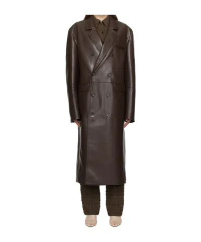 Nanushka Faux-leather Double-breasted Coat