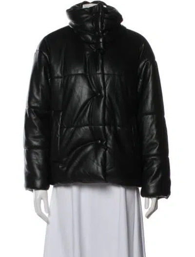Pre-owned Nanushka Faux Leather Down Jacket In Green