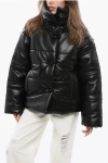 Nanushka Faux Leather Hide Jacket Wth Snap Buttons