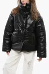 Nanushka Faux Leather Hide Jacket Wth Snap Buttons In Black