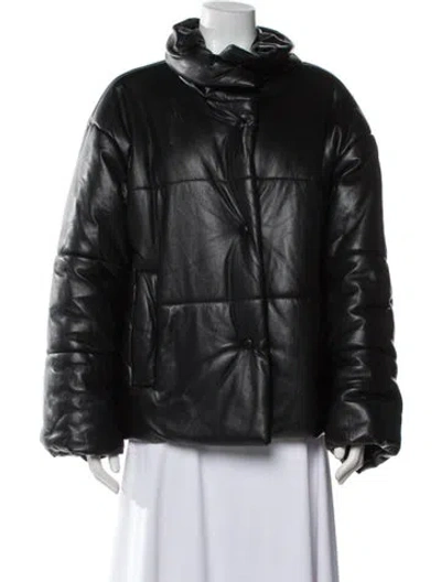 Pre-owned Nanushka Faux Leather Jacket In Black