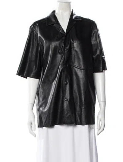 Pre-owned Nanushka Faux Leather Jacket In Black