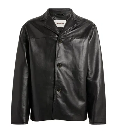 Nanushka Faux Leather Jacket In Black