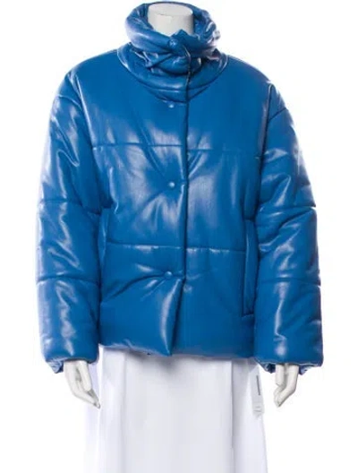 Pre-owned Nanushka Faux Leather Jacket In Blue