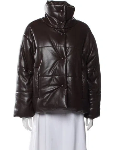 Pre-owned Nanushka Faux Leather Jacket In Brown