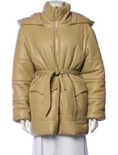 Pre-owned Nanushka Faux Leather Jacket In Neutral