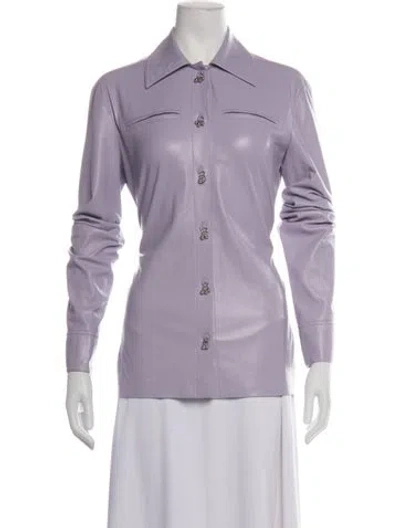 Pre-owned Nanushka Faux Leather Jacket In Purple