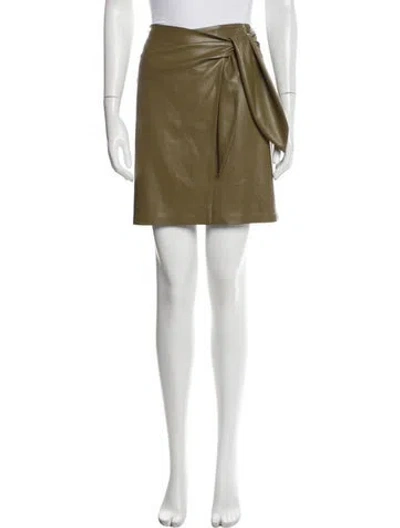 Pre-owned Nanushka Faux Leather Knee-length Skirt In Green
