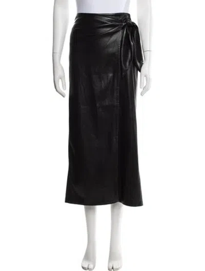 Pre-owned Nanushka Faux Leather Long Skirt In Black