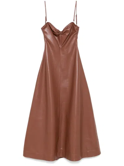NANUSHKA FAUX-LEATHER MIDI DRESS