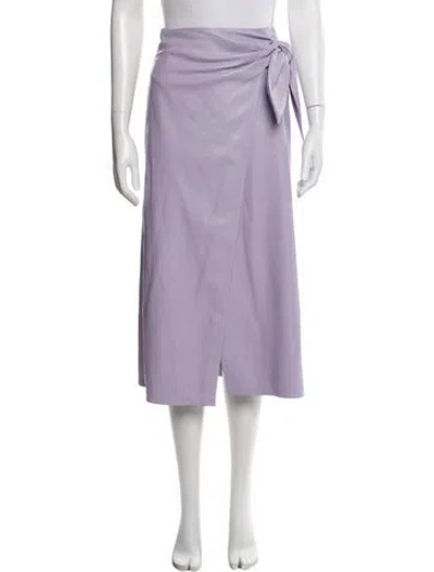 Pre-owned Nanushka Faux Leather Midi Length Skirt In Purple