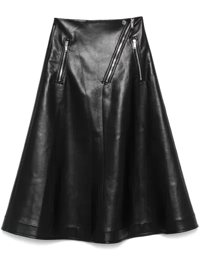 Nanushka Faux-leather Midi Skirt In Black