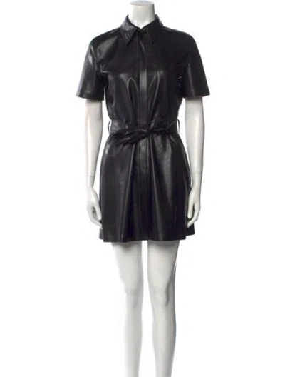 Pre-owned Nanushka Faux Leather Mini Dress In Black