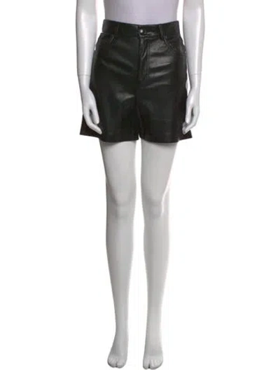 Pre-owned Nanushka Faux Leather Mini Shorts In Black