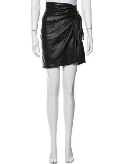 Pre-owned Nanushka Faux Leather Mini Skirt In Black
