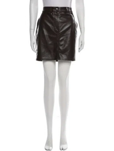 Pre-owned Nanushka Faux Leather Mini Skirt In Black