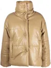 Nanushka Faux-leather Puffer Jacket In Neutrals