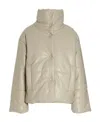 Nanushka Faux-leather Puffer Jacket In Nude