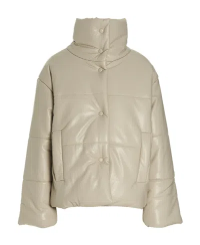 Nanushka Faux-leather Puffer Jacket In Nude