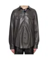 Nanushka Faux-leather Shirt In Black