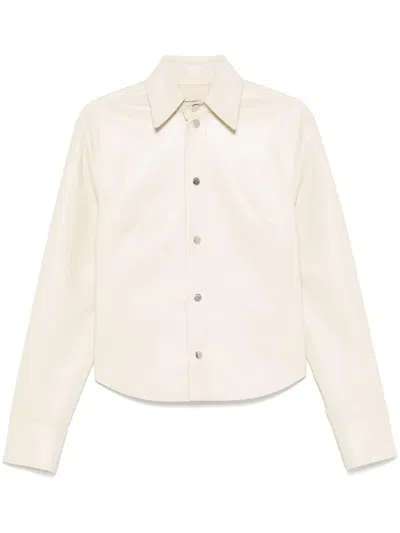 Nanushka Faux-leather Shirt Jacket In Neutral