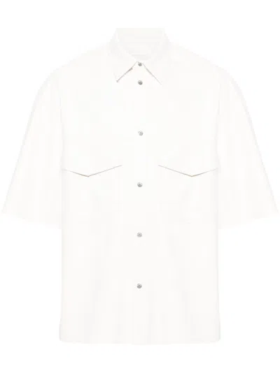 Nanushka White Faux-leather Short-sleeve Shirt