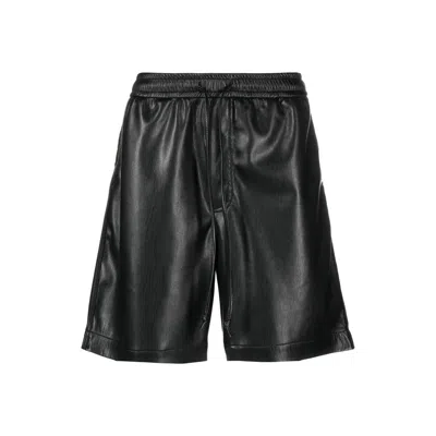 Nanushka Faux Leather Shorts In Black