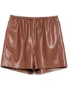 Nanushka Faux-leather Shorts In Brown