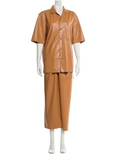 Pre-owned Nanushka Faux Leather Skirt Set In Neutral