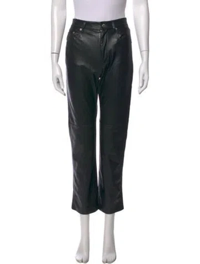 Pre-owned Nanushka Faux Leather Straight Leg Pants In Black