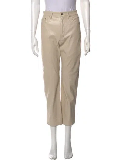 Pre-owned Nanushka Faux Leather Straight Leg Pants In Neutral