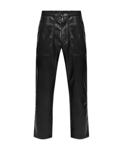 Nanushka Faux-leather Straight-leg Trousers In Black