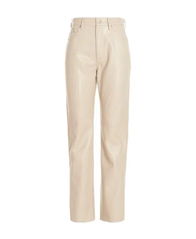 Nanushka Faux-leather Straight Leg Trousers In Nude
