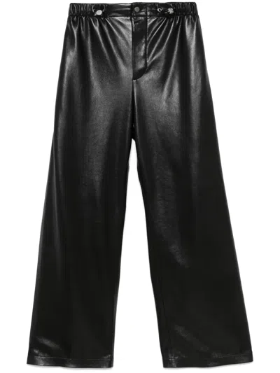Nanushka Faux-leather Trousers In Black