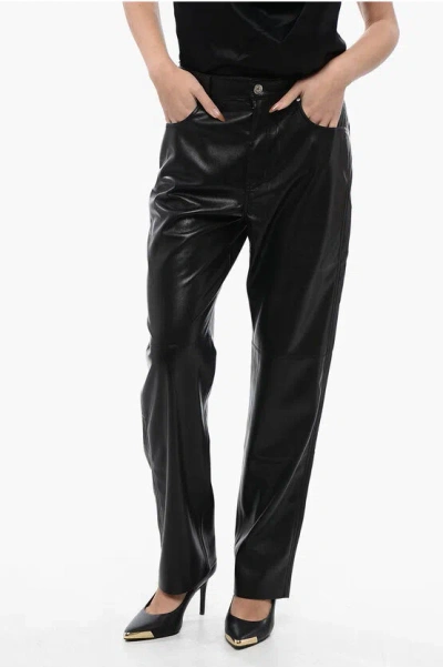 Nanushka Faux Leather Vinni 5-pockets Pants In Black