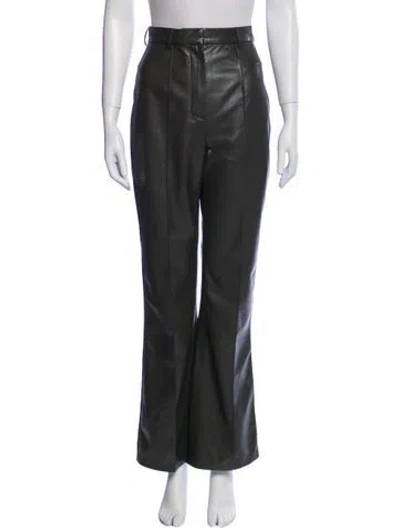 Pre-owned Nanushka Faux Leather Wide Leg Pants In Brown