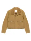 Nanushka Faux Shearling-collar Overshirt In Neutral